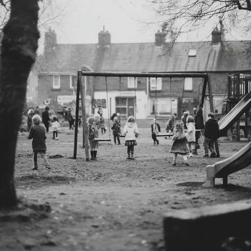 Kids in play park - nostalgia
