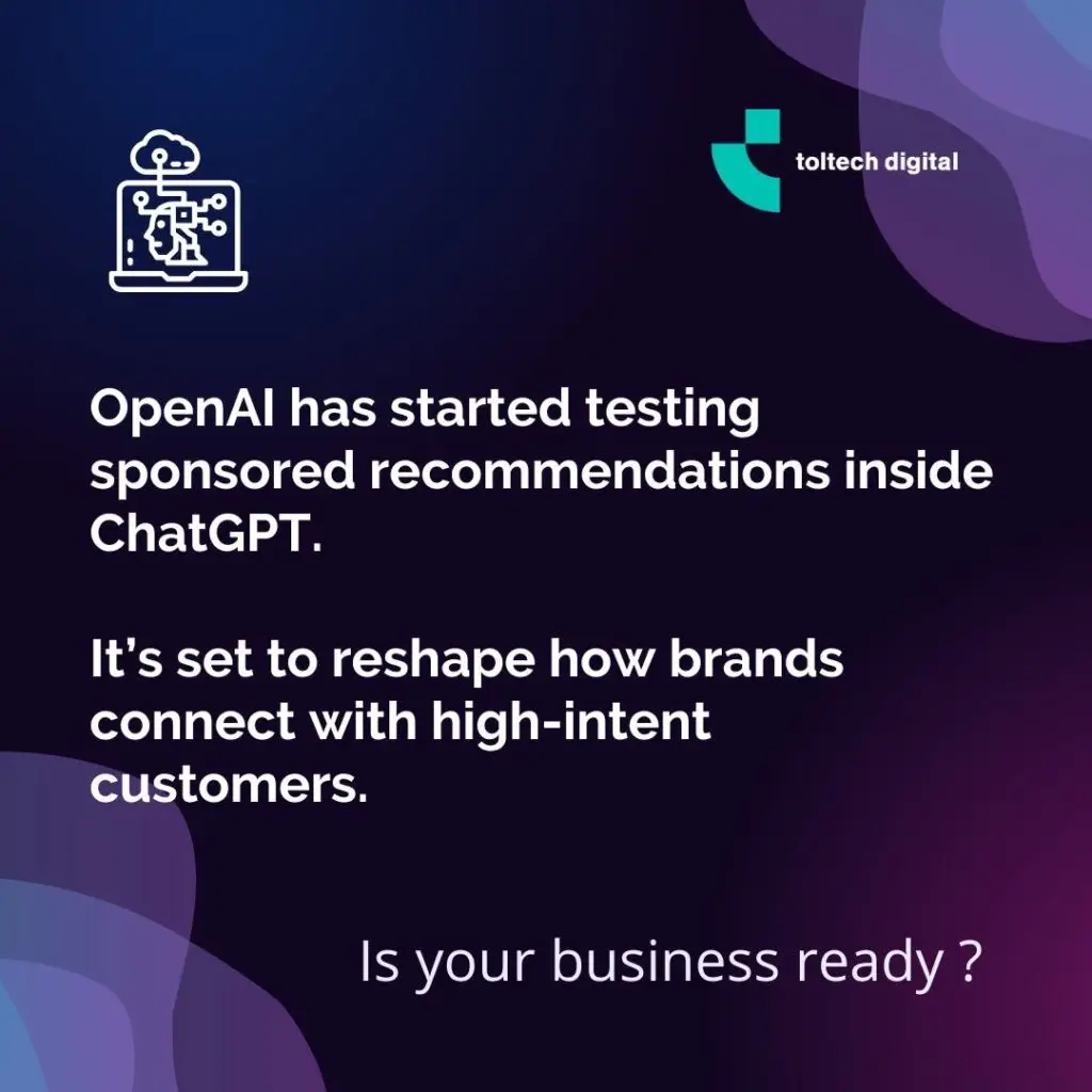 Abstract Image With Message About Ai And Chat Gpt Deploying Sponsored Recommendations